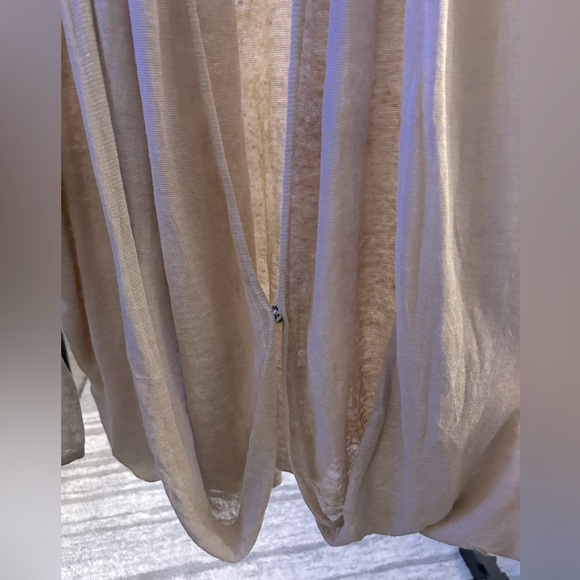 NWT Cos Beige Drape Front Linen Cardigan/Blazer - Picture 3 of 4